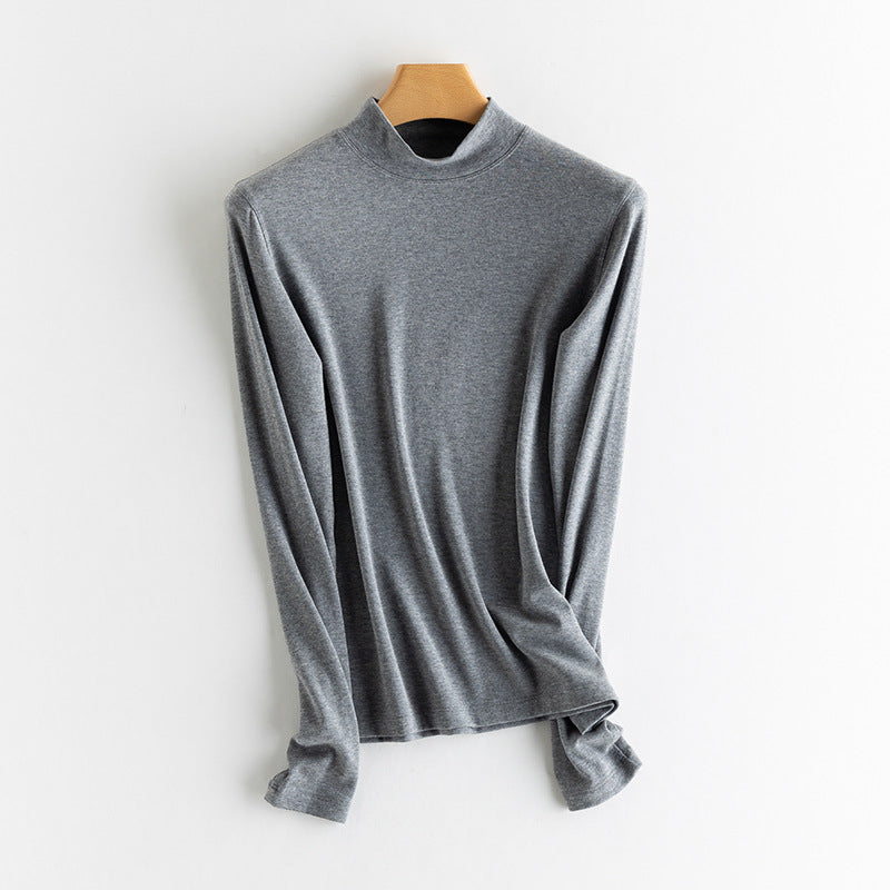 Damen-Strick-Unterziehshirt, Kaschmir-Mischgewebe, verschiedene Kragen