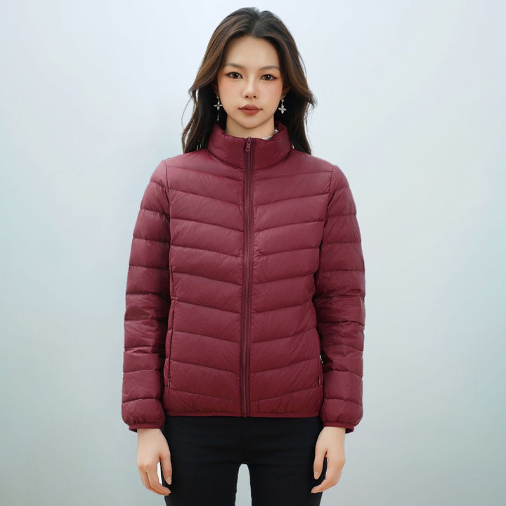 Leichte Damen-Daunenjacke mit Stehkragen