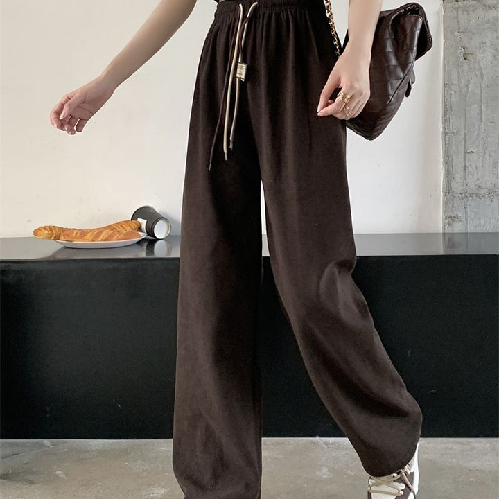 Damen-Cordhose mit weitem Bein und Kordelzug
