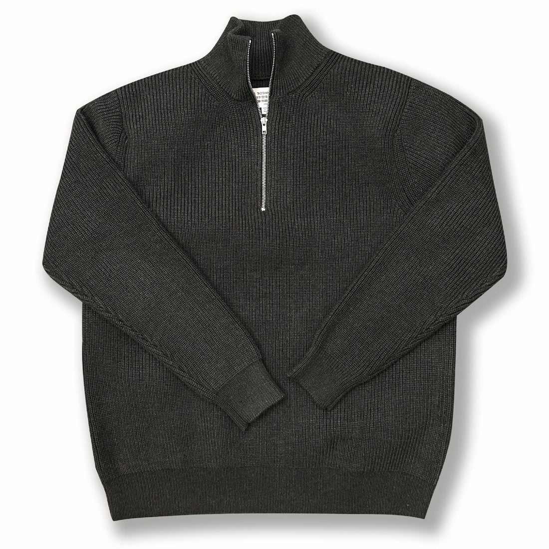 Unisex-Strickpullover mit Reißverschluss und Stehkragen