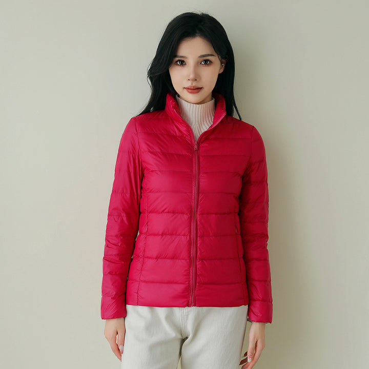 Leichte Damen-Daunenjacke mit Stehkragen