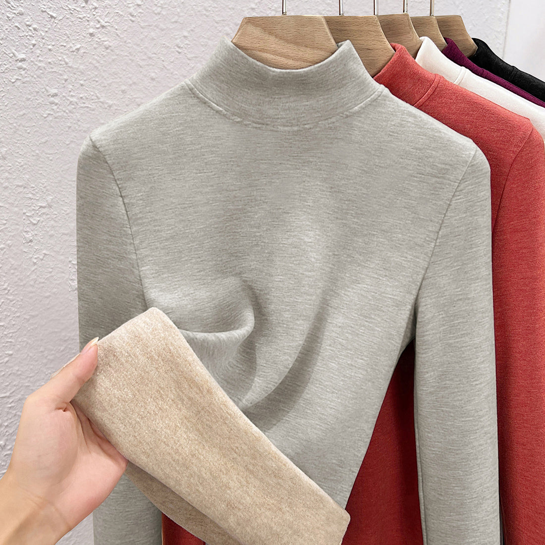 Damen-Thermo-Unterziehshirt, hochgeschlossen, gefüttert