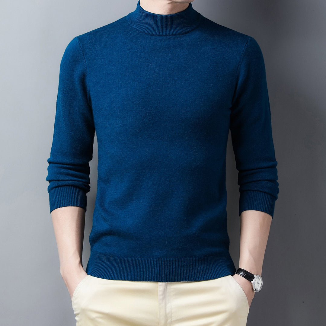 Herren-Kaschmirpullover, halbhoher Kragen, warm