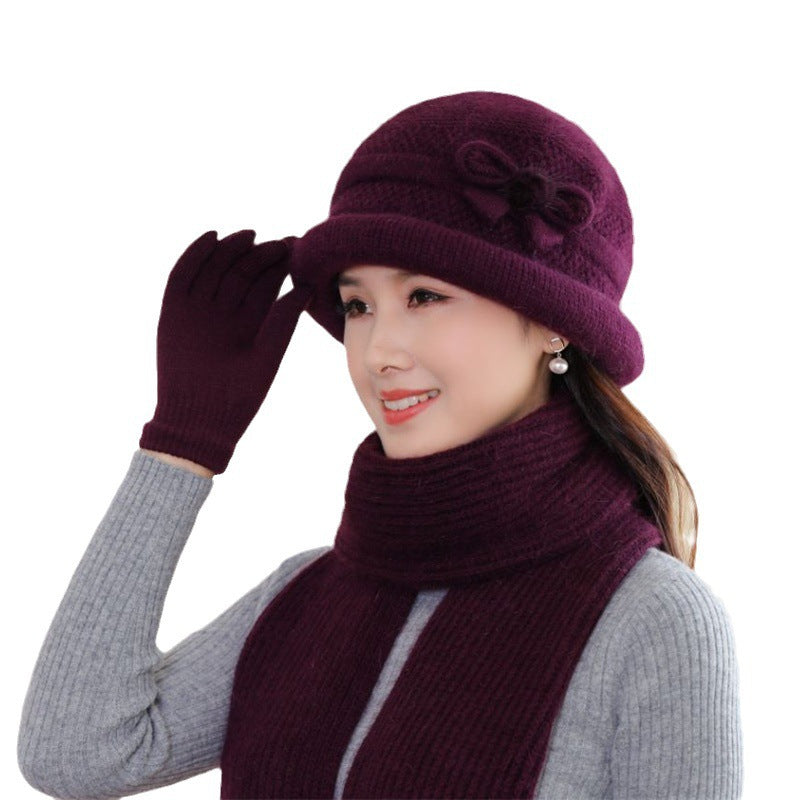 Warme Strick-Fischerhut für Damen