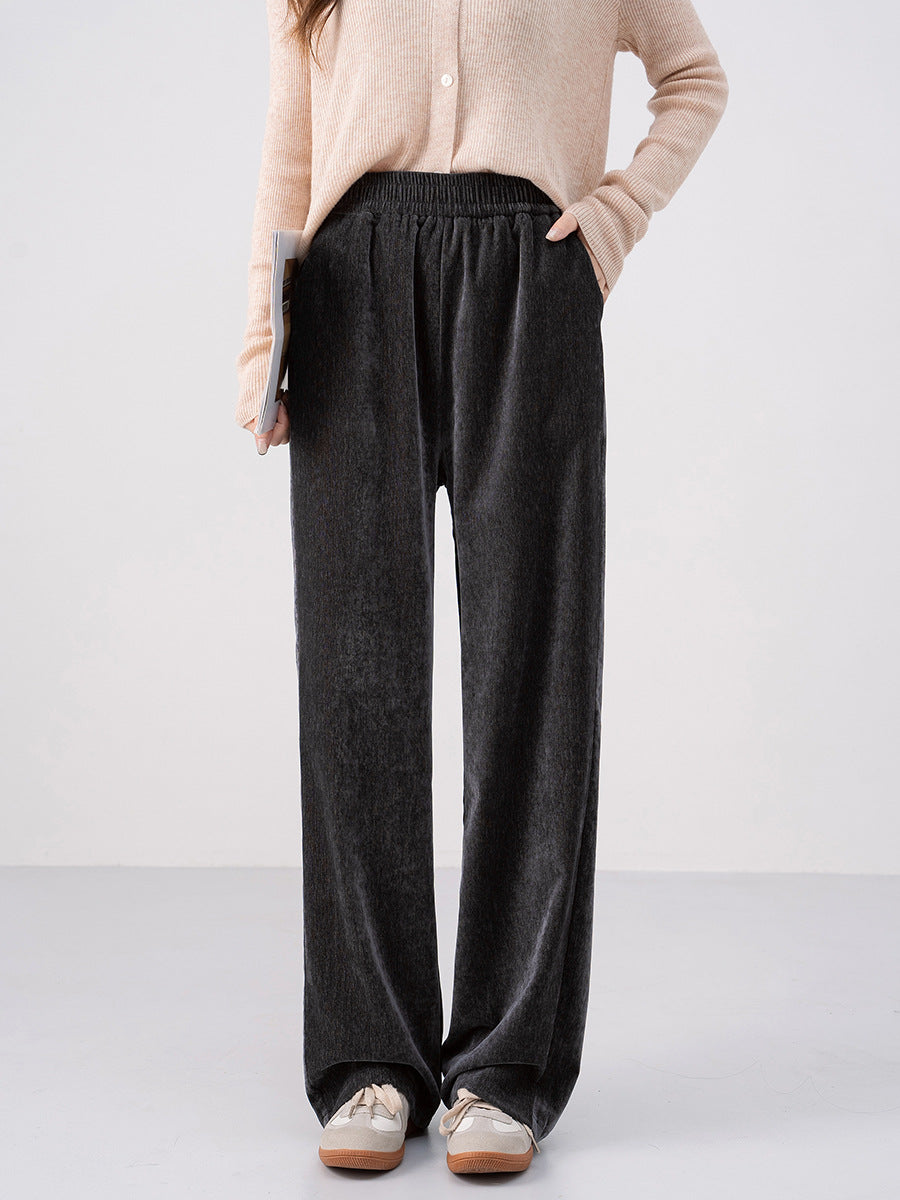 Chenille-Kord-Hose mit weitem Bein, warm und fließend