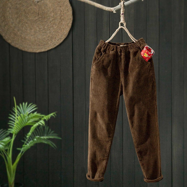 Damen Cordhose, lockere Passform, gefüttert