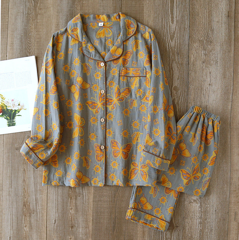Damen-Schlafanzug aus Baumwoll-Jacquard