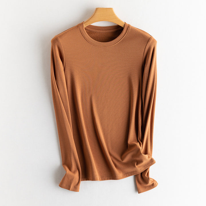 Wärmender Strickpullover mit Seidenanteil und Innenfutter