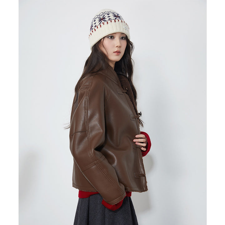 Damen-Lammfelljacke, wendbar, Herbst/Winter