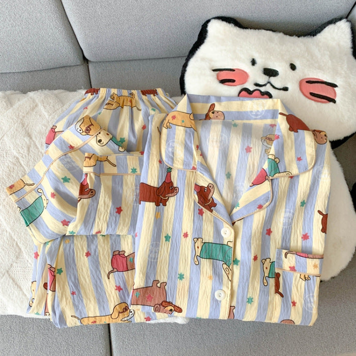 Damen-Pyjama-Set, Langarm, atmungsaktiv
