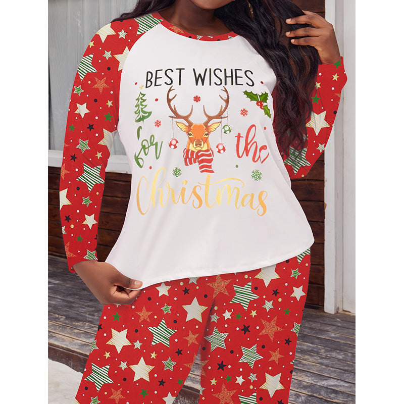 Damen-Pyjama-Set mit Langarm, Übergröße