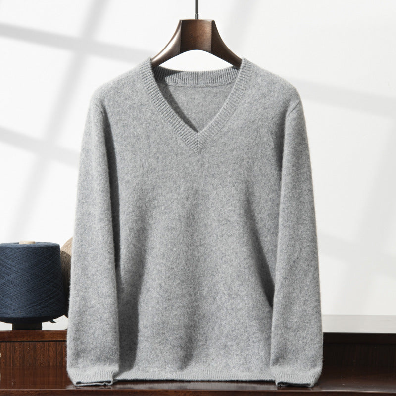 Herren-Kaschmirpullover, Stehkragen, dickes Strickdesign