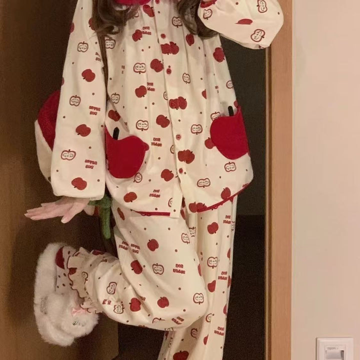 Damen-Pyjama-Set, Langarm, Weihnachtsmotiv