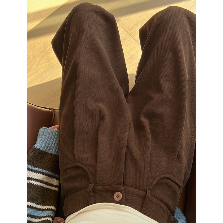 Kord-Hosen mit hohem Bund für Damen