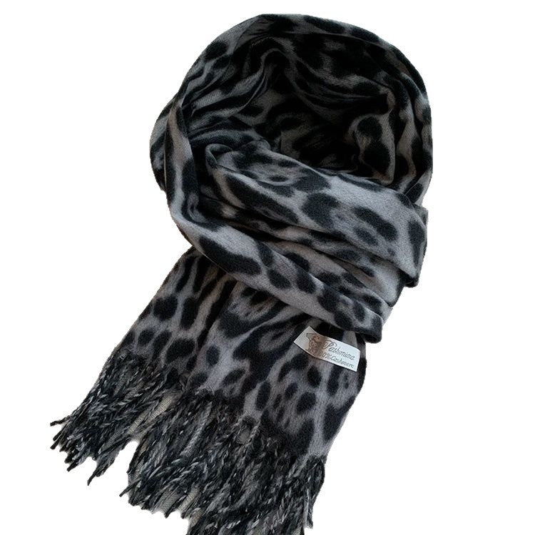 Retro-Schal mit Leopardenmuster, 190x35 cm