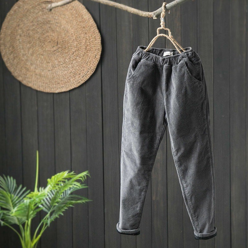 Damen Cordhose, lockere Passform, gefüttert