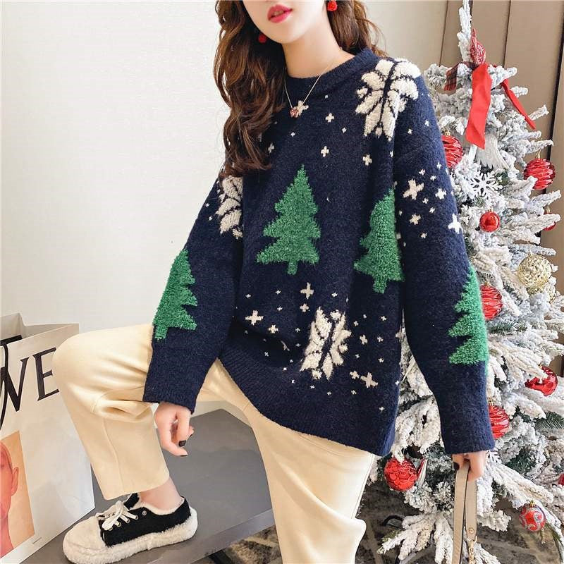Lockerer Strickpullover mit Rundhalsausschnitt