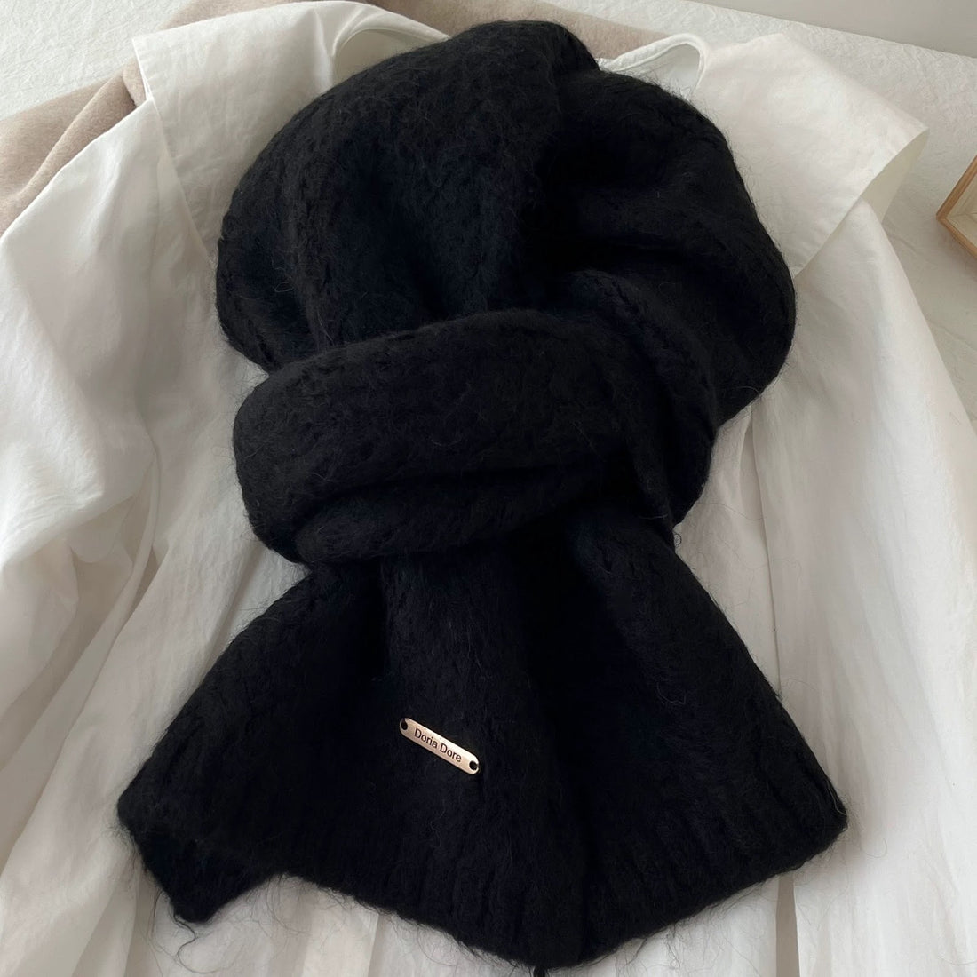 Alpakawoll-Mischgewebe Strickschal, 22x162 cm