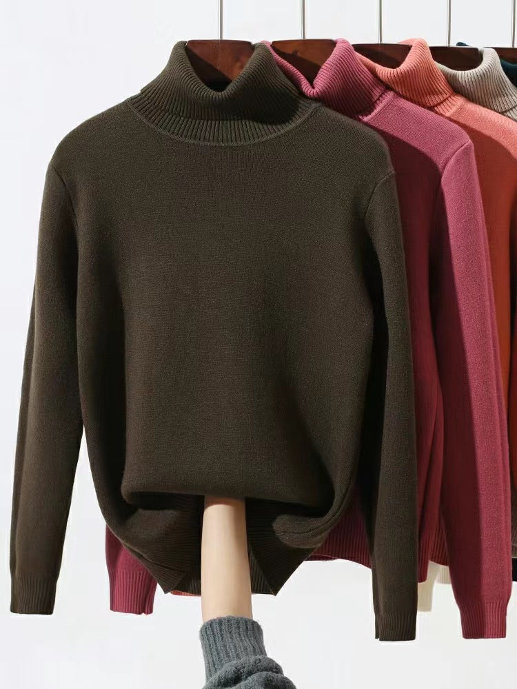 Damen-Rollkragenpullover, gefüttert, geometrisches Muster