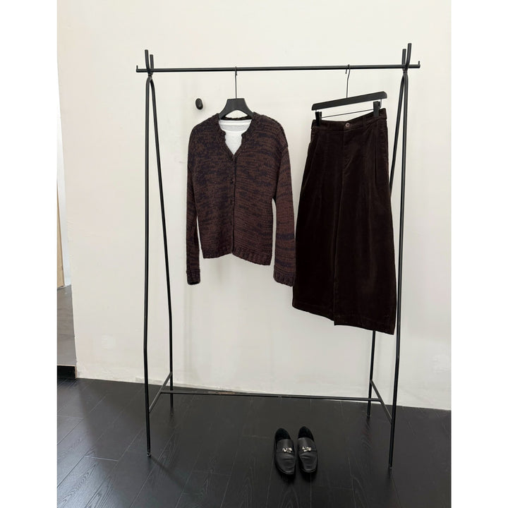 Kord-Culottes für Damen, hohe Taille, 7/8-Länge