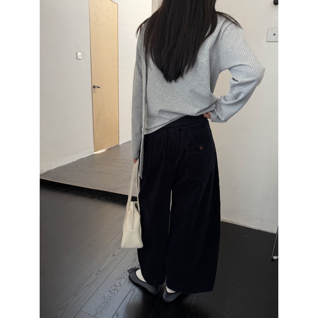 Kord-Culottes für Damen, hohe Taille, 7/8-Länge