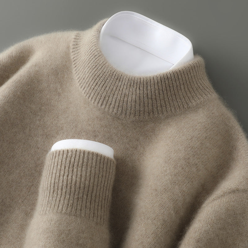 Halbhoher Kragen Strickpullover für Herren
