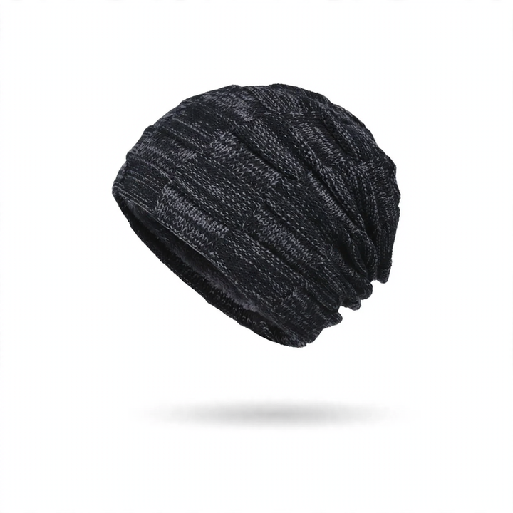 Winter-Strickmütze und Schal Set, gefüttert