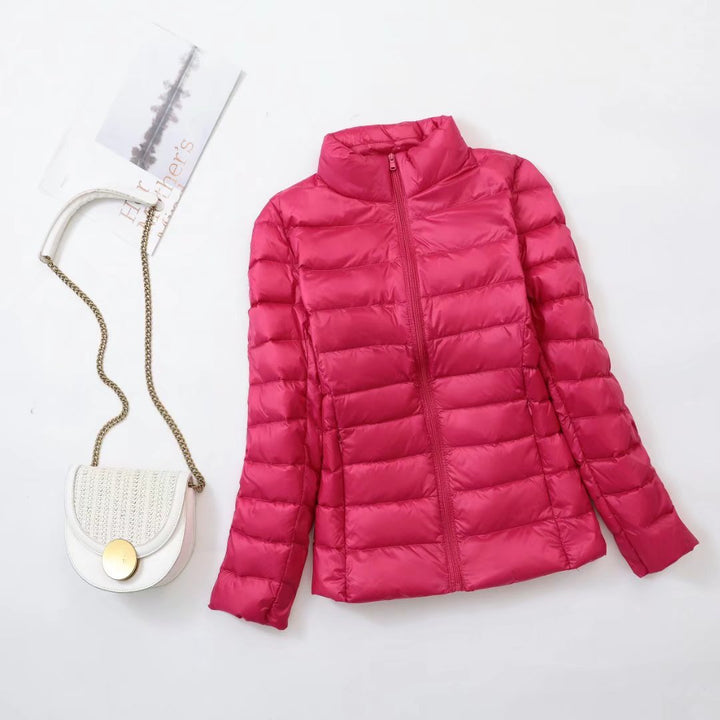 Leichte Damen-Daunenjacke mit Stehkragen