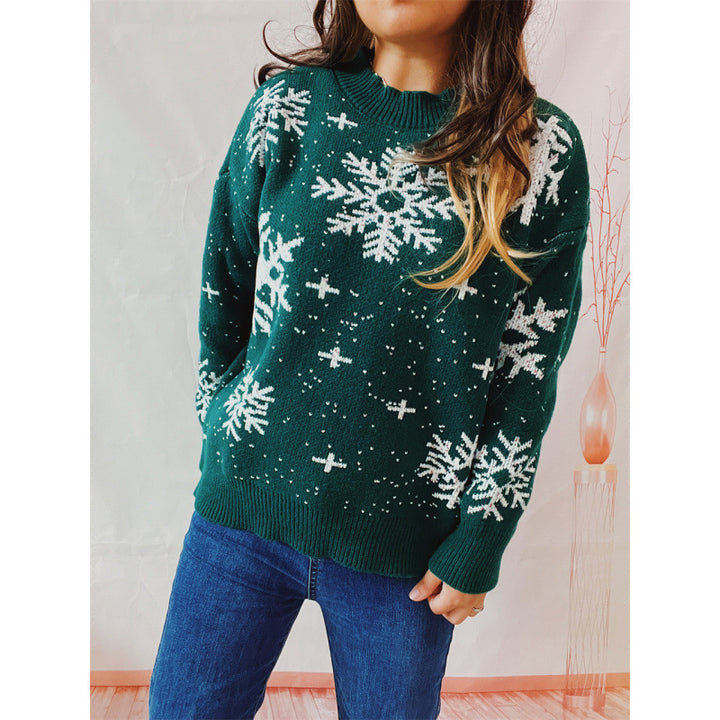 Damen-Strickpullover mit 3D-Weihnachtsmotiv