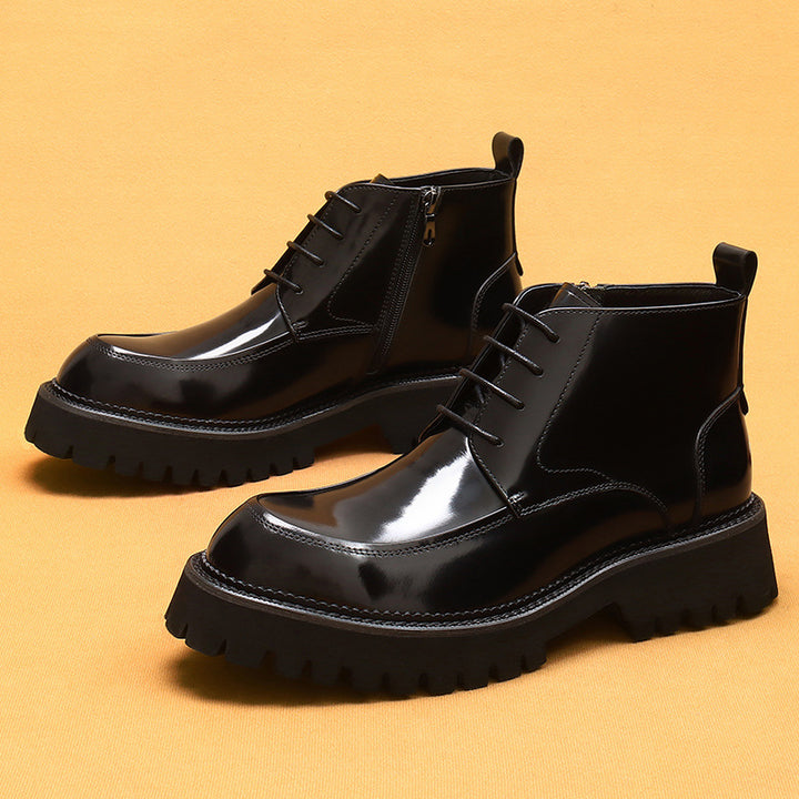 Herren-Lederstiefel mit Reißverschluss