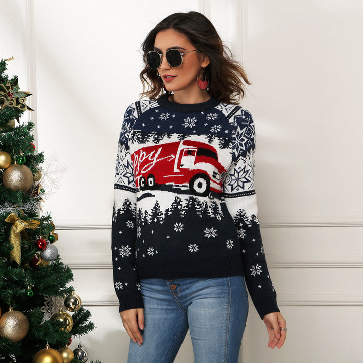 Damen-Strickpullover mit Jacquard-Muster