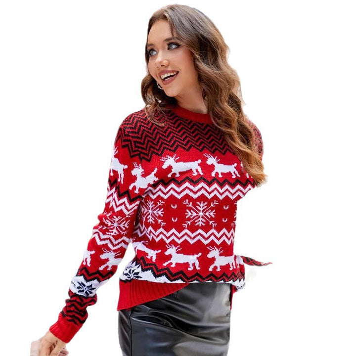 Weihnachtspullover mit Schneeflocken-Muster