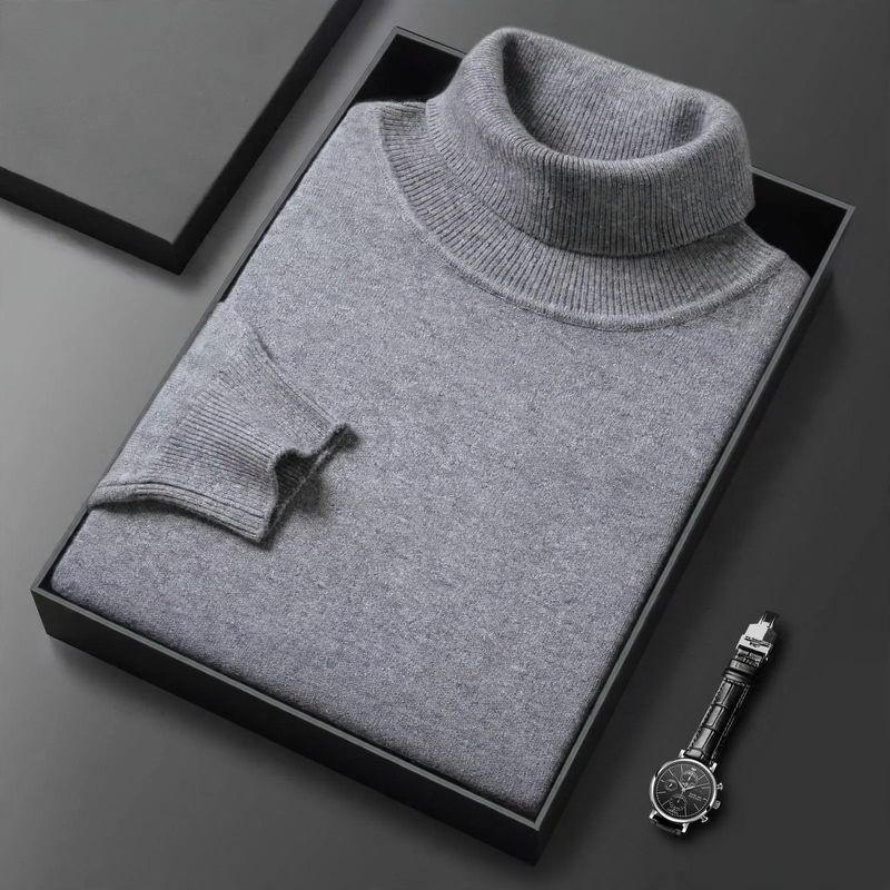 Herren-Kaschmirpullover mit Stehkragen