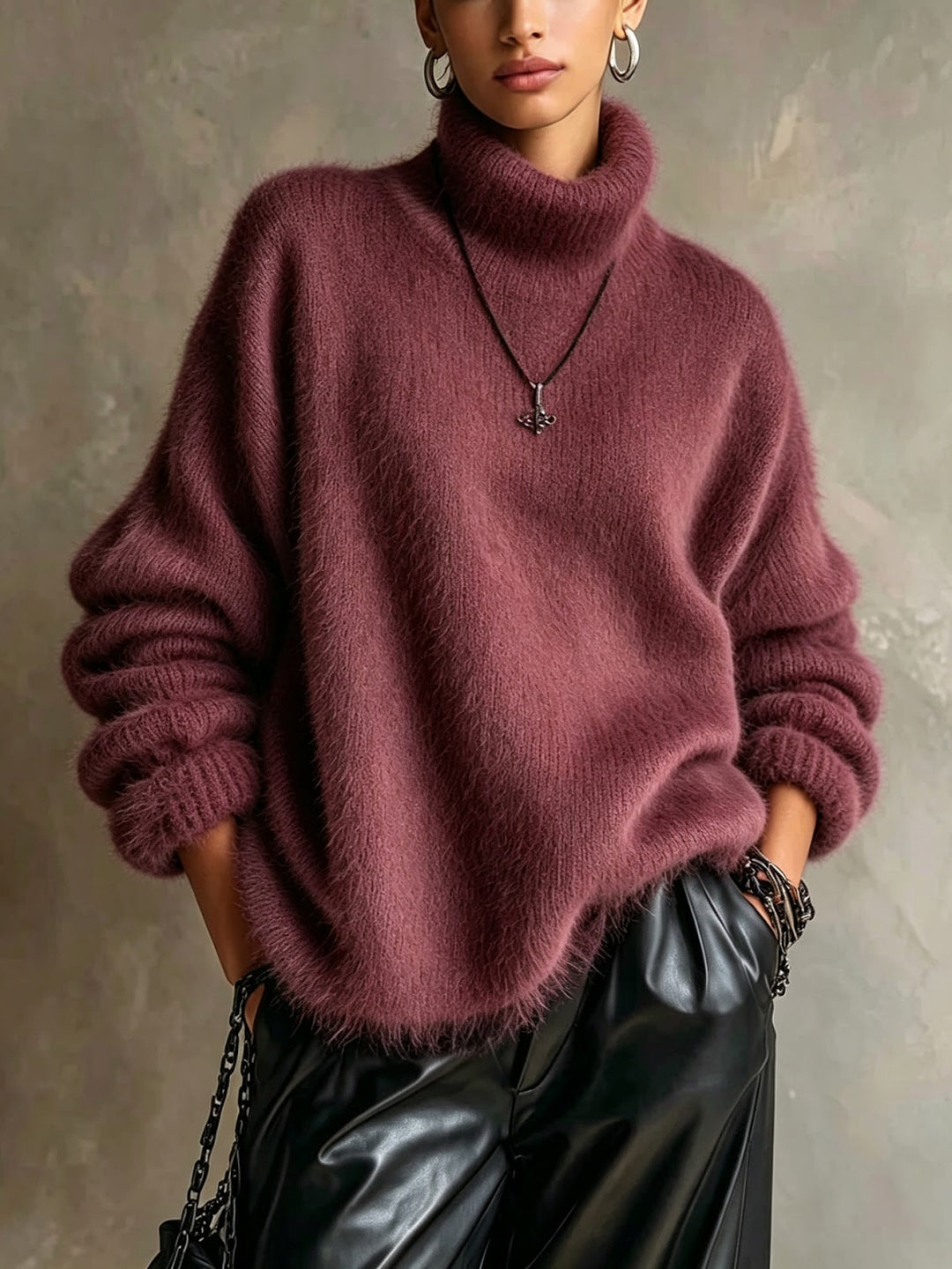 Flauschiger Rollkragenpullover