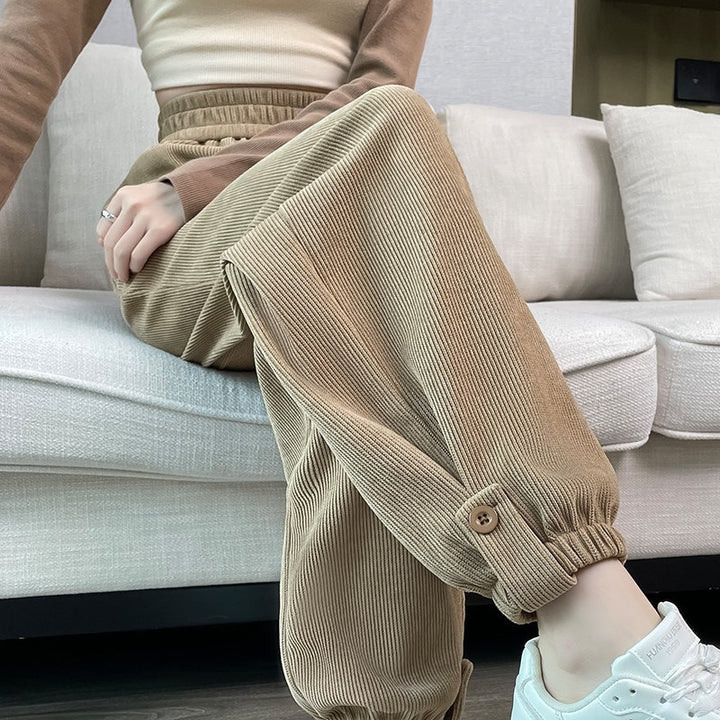 Gefütterte Damen-Sporthose aus Kord