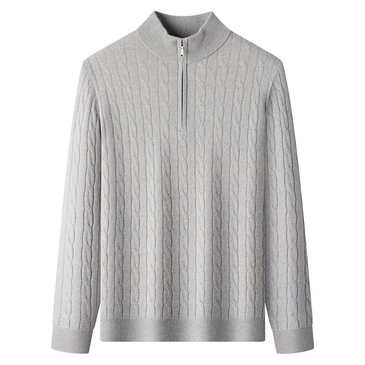 Herren-Kaschmirpullover mit Reißverschluss, dick