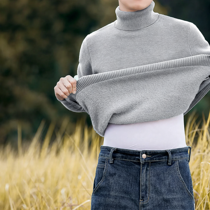 Hochwertiger Herren-Rollkragenpullover aus Modal-Wollmischung