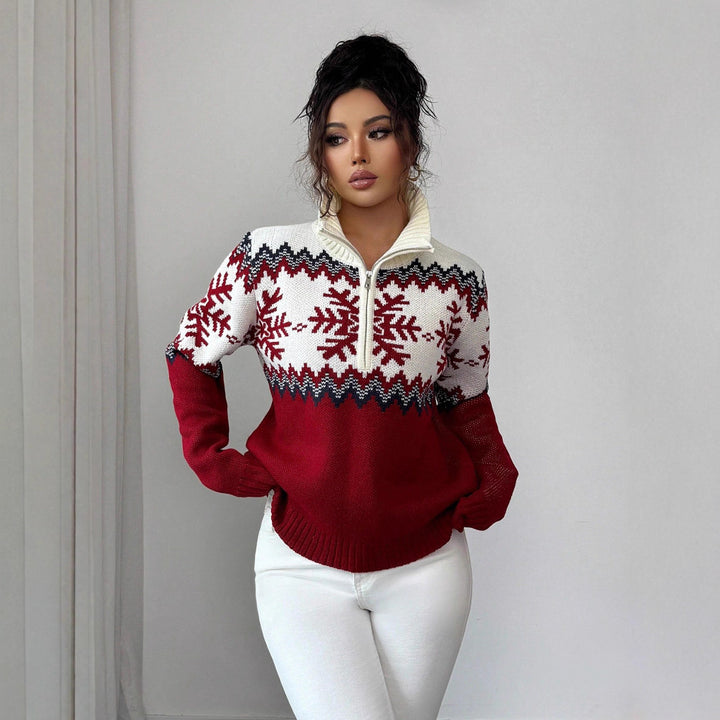 Fair-Isle-Pullover mit Reißverschluss für Paare