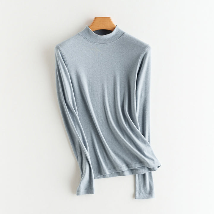 Damen-Strick-Unterziehshirt, Kaschmir-Mischgewebe, verschiedene Kragen