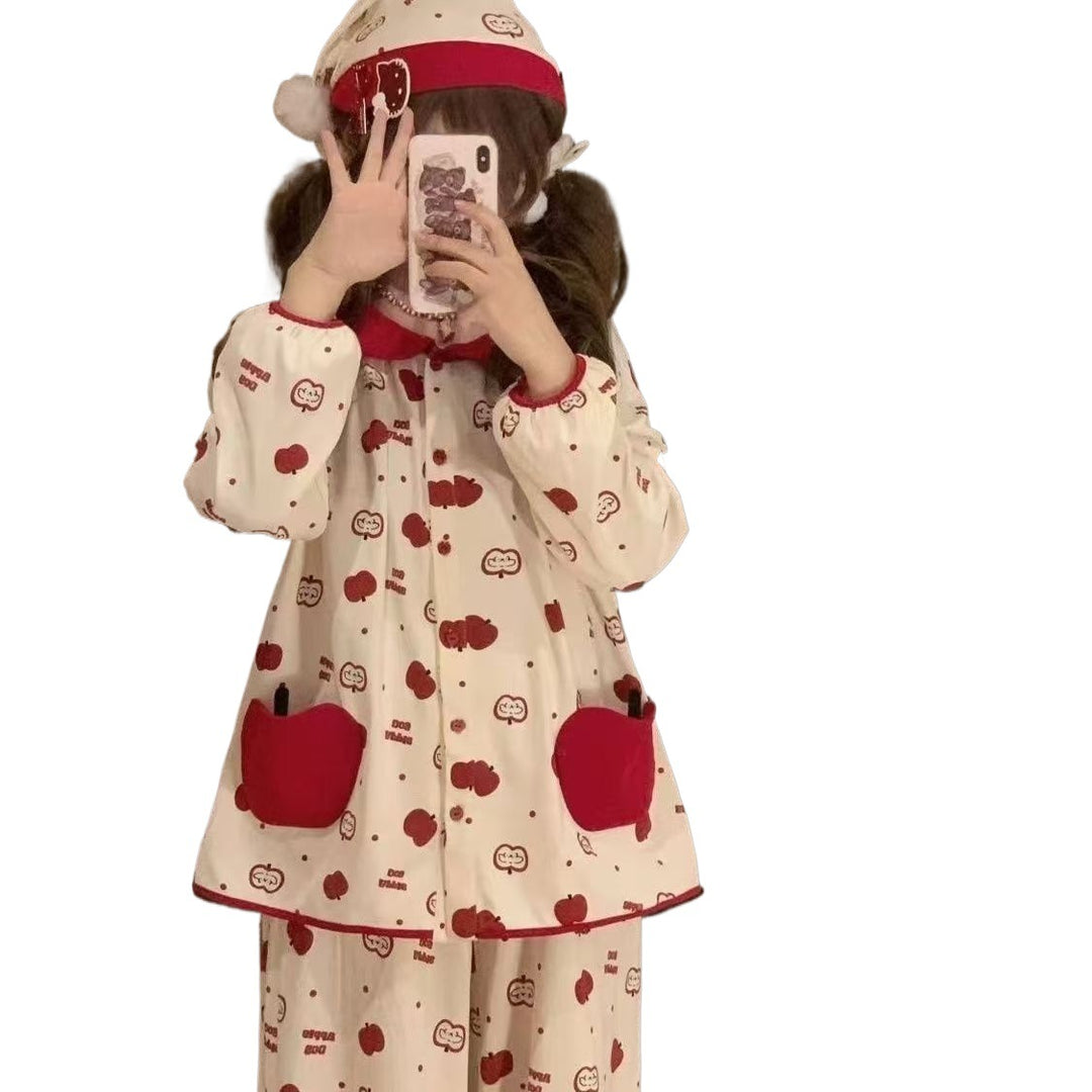Damen-Pyjama-Set, Langarm, Weihnachtsmotiv