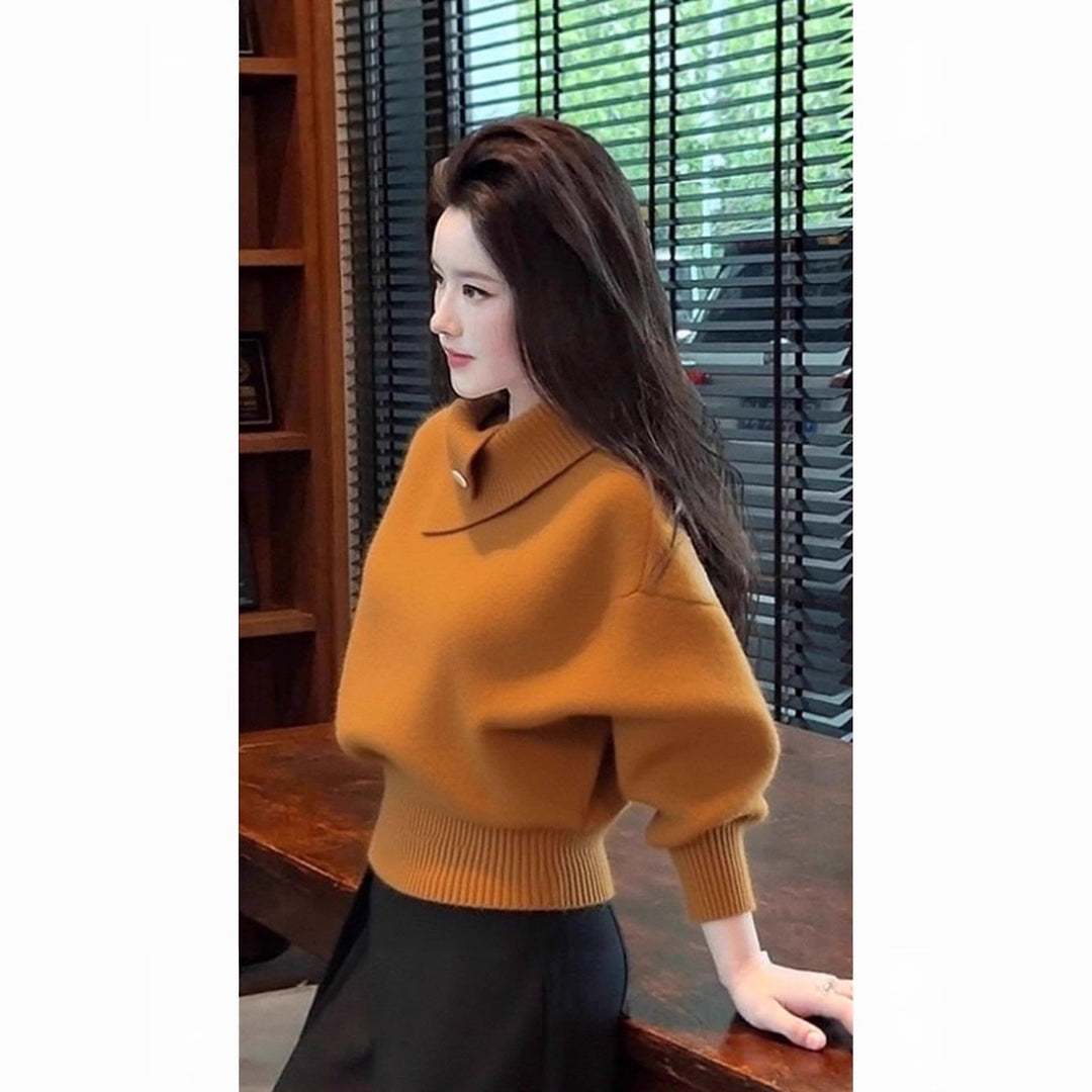 Lässiger Rollkragen-Strickpullover