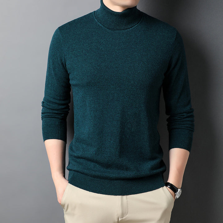 Herren-Kaschmirpullover, Rollkragen, körperbetonter Schnitt