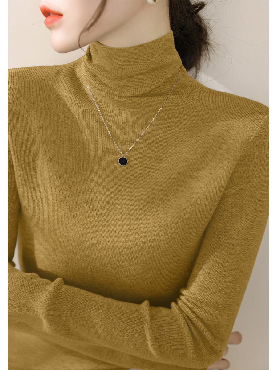 Damen-Strickpullover, figurbetont, mit Stehkragen