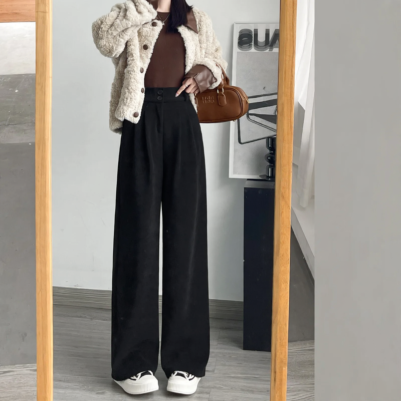 Damen-Cordhose im Business-Stil, gefüttert