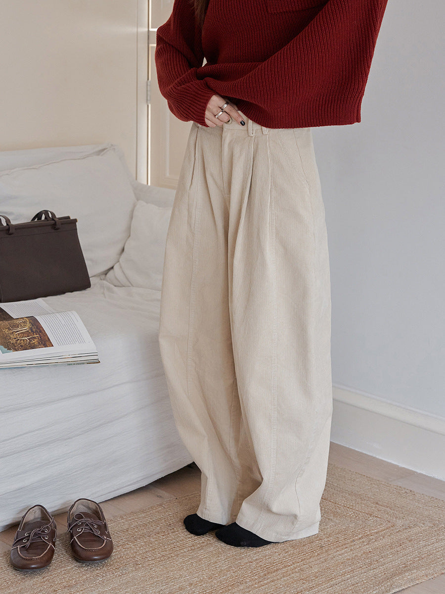 Retro-Cordhose, locker geschnitten, Damen