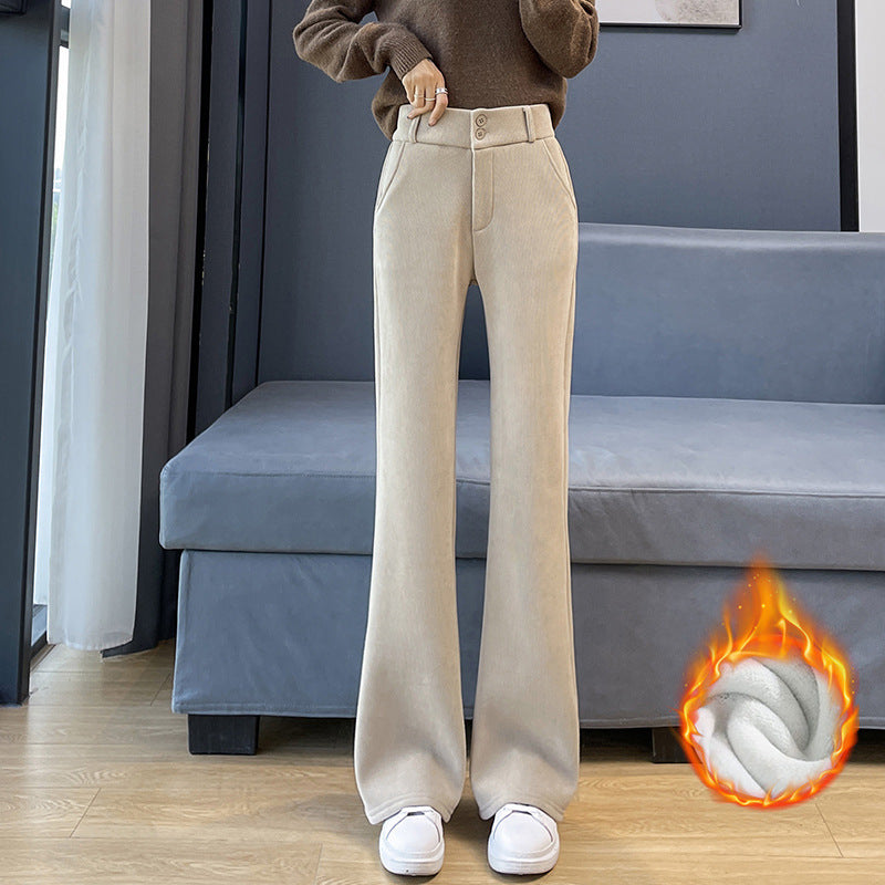 Damen-Cordhose mit leichtem Schlag, gefüttert