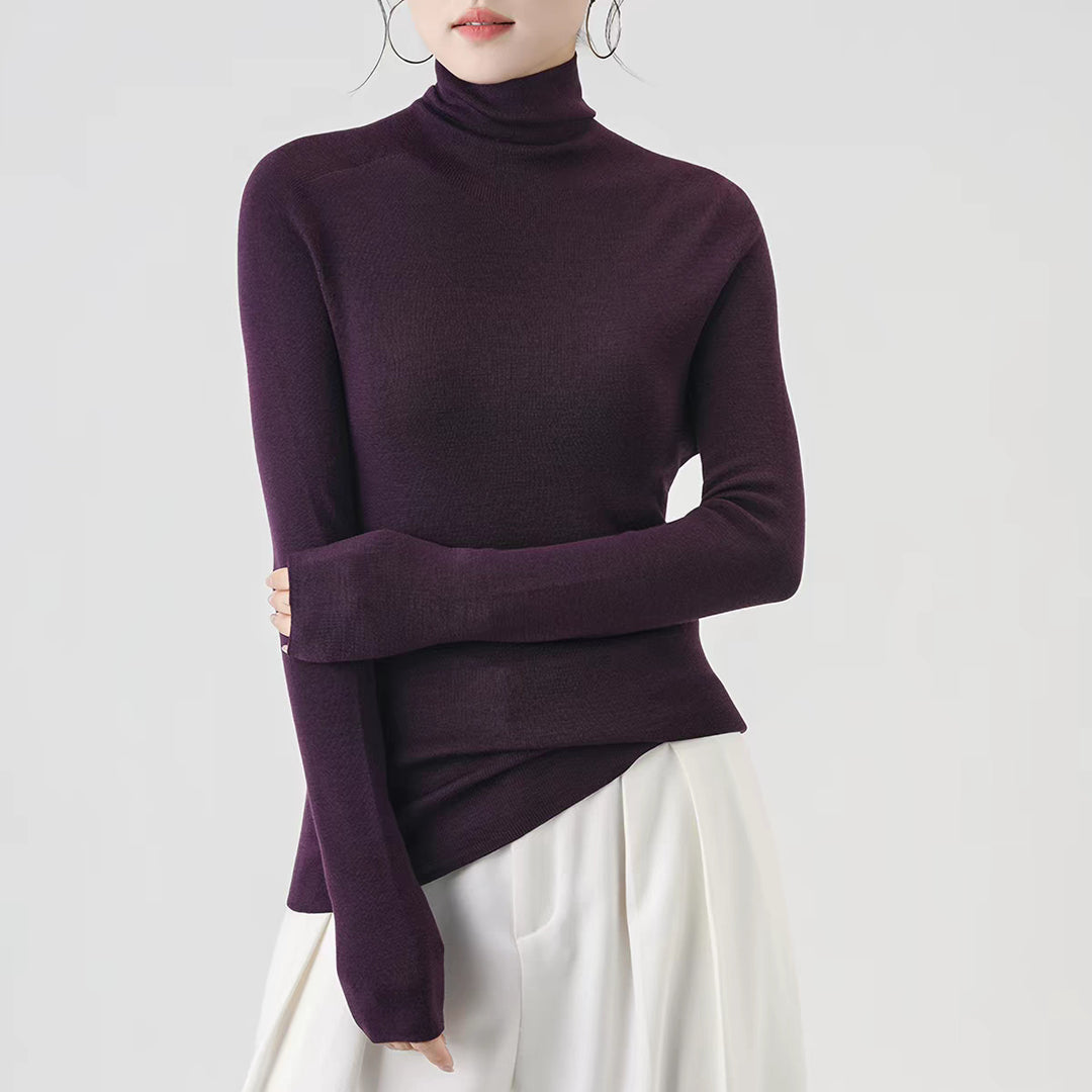Damen-Rollkragenpullover aus Merinowolle