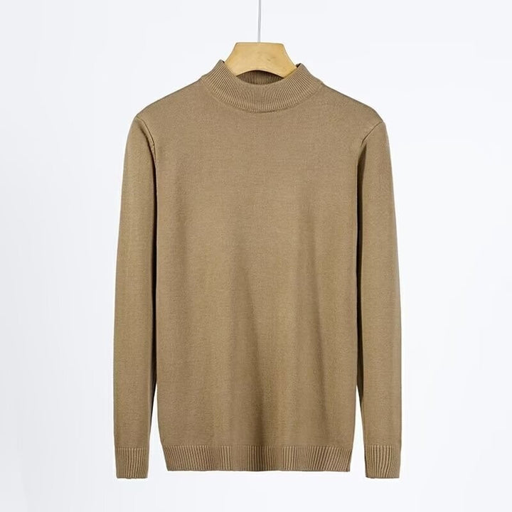 Herren-Pullover mit Stehkragen, einfarbig