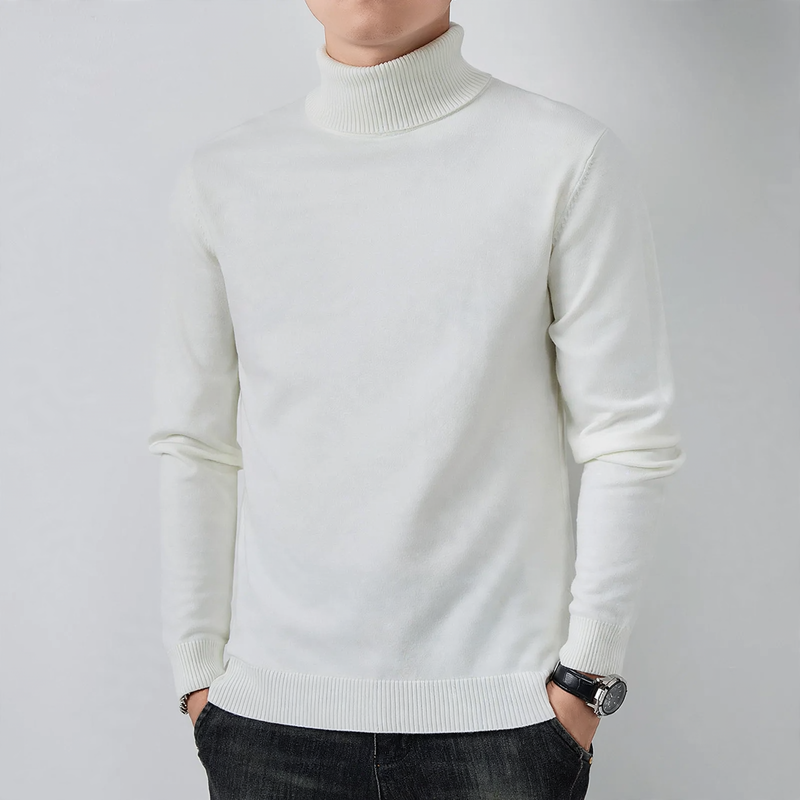 Herren-Pullover mit Rollkragen, gefüttert
