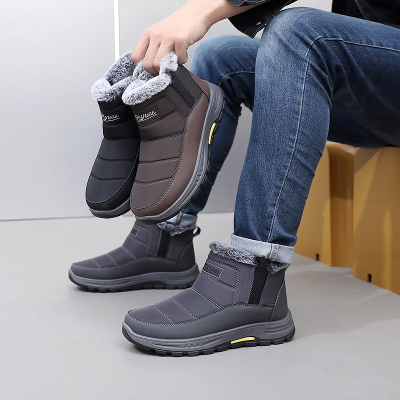 Gefütterte Herren-Winterstiefel, mittelhoher Schaft
